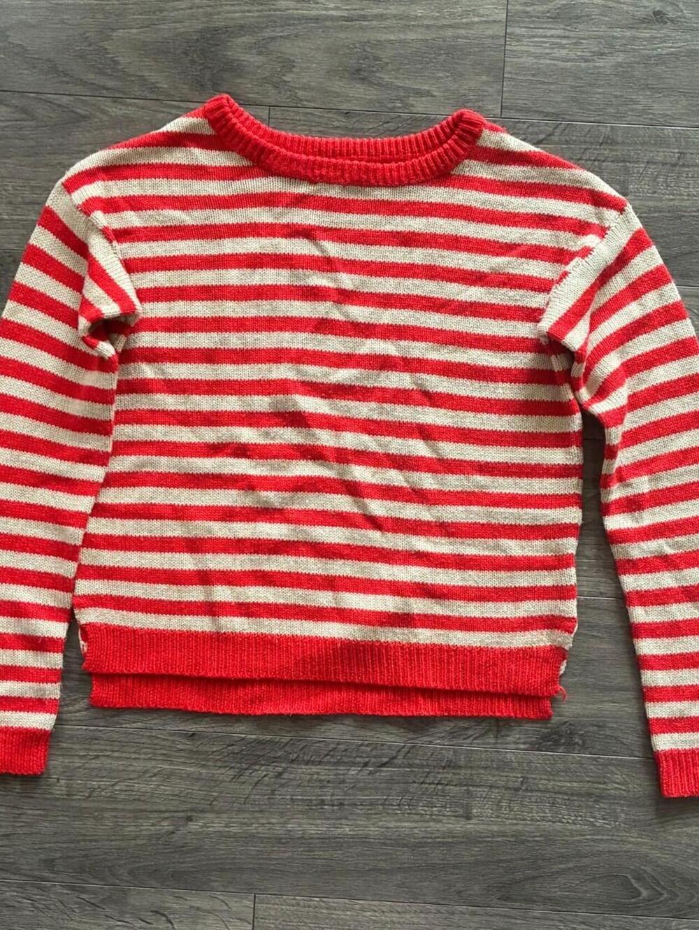 Striped orange and beige cream long sleeve